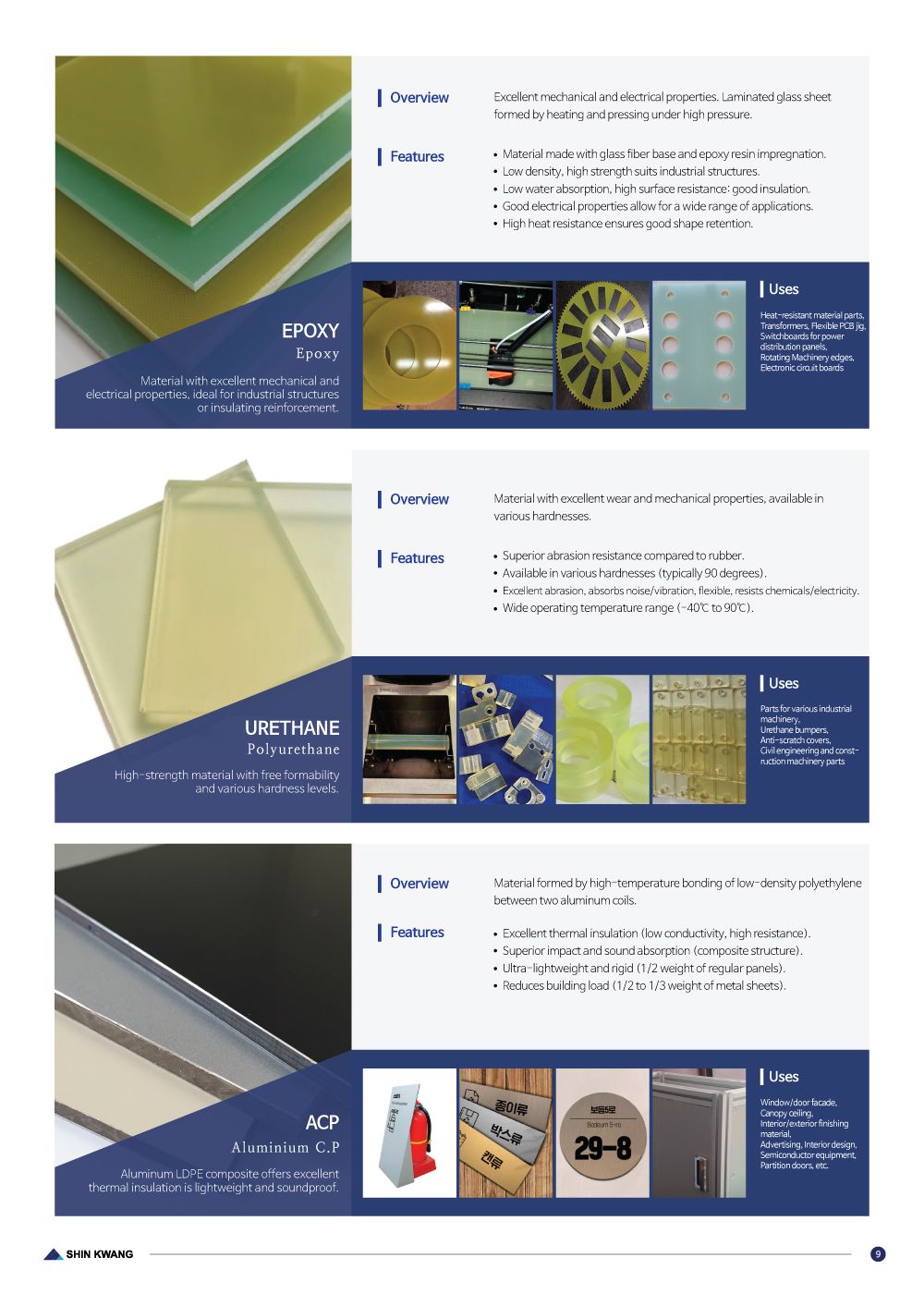 Catalog page 10 — Epoxy, urethane, aluminium composite panel