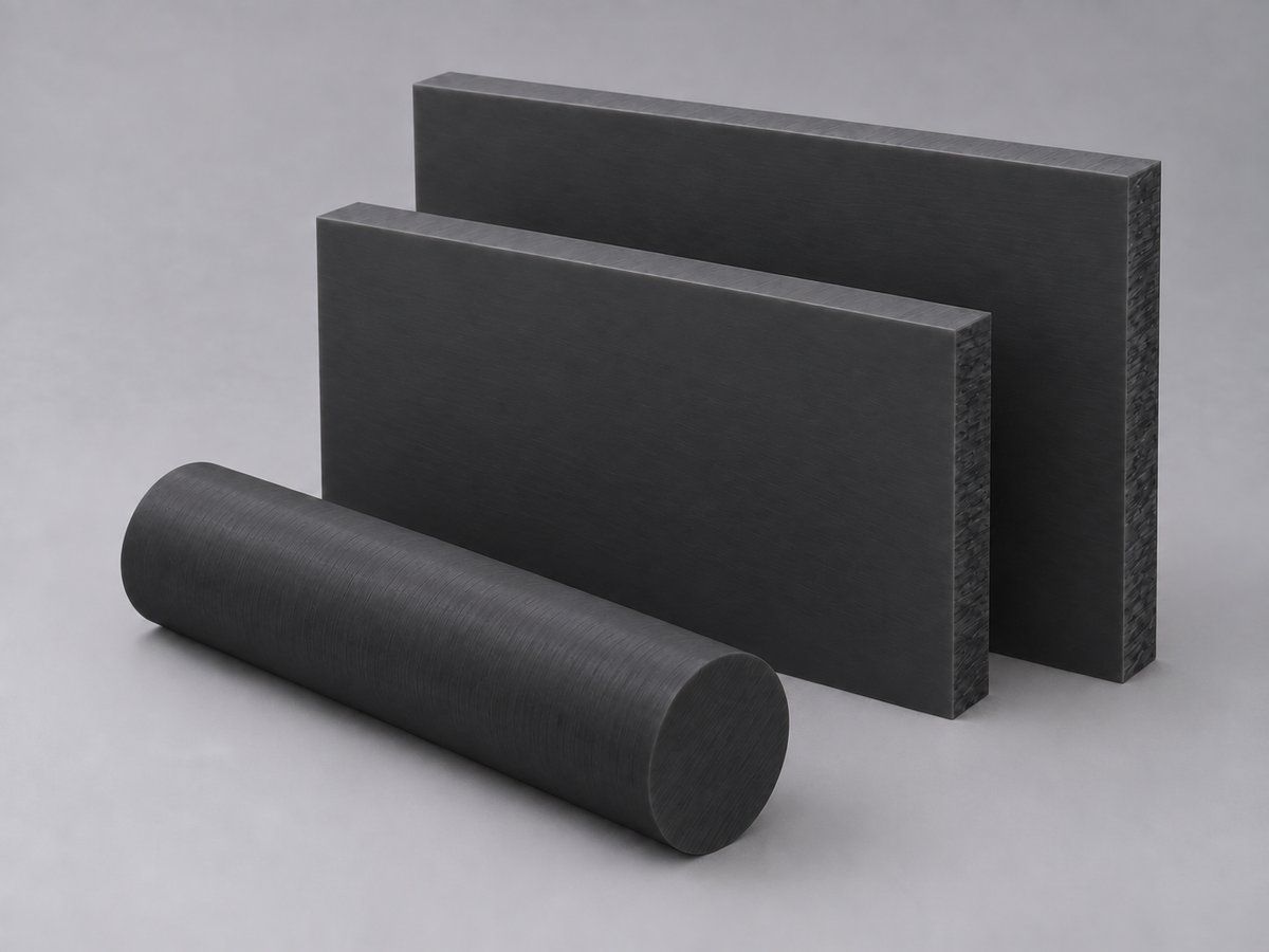 Black SEMITRON ESD plates and rod
